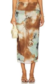 Free People Sunset Mesh Maxi Skirt In Moss Combo at Revolve