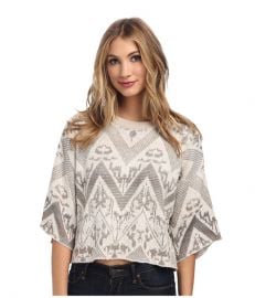 Free People Superstar Pullover Sweater Ivory Combo at 6pm