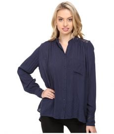 Free People The Best Button Down Navy at Zappos