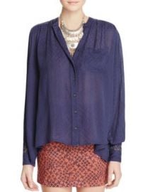 Free People The Best Button Down Shirt in Navy at Bloomingdales