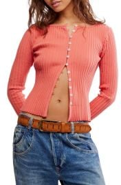 Free People Tilly Rib Long Sleeve Button-Up Top at Nordstrom