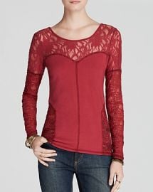 Free People Top - Sweet Thang in red at Bloomingdales