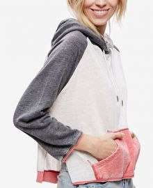 Free People Tri-Color Pullover Hoodie at Macys