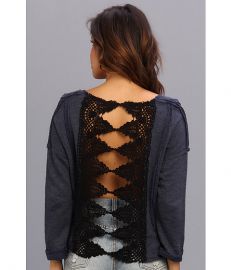 Free People Victorian Lace Pullover Indigo Heather at 6pm