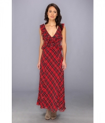 Free People Viscose Crinkle Venitia Dress Scarlet Combo at 6pm