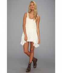 Free People Voile Trapeze Slip White Combo at Zappos