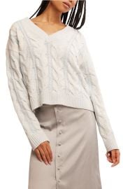 Free People Washed Cable Sweater at Nordstrom