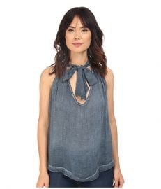 Free People Washed Tuck In Shirt Blue at Zappos