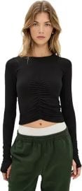 Free People Women's Tempo Ruched Long Sleeve Tee at Amazon