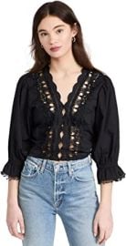 Free People Women39s Louella Embroidered Top at Womens Clothing store at Amazon