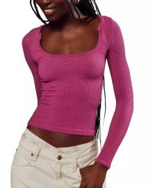 Free People Womenx27s Clean Slate Square-Neck Slim-Fit Layering Top - Macyx27s at Macys
