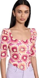 Free People Womenx27s Give Me More Top Pop Combo Pink Floral M at Womens Clothing store at Amazon