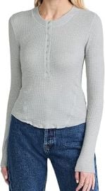 Free People Womenx27s One of The Girls Henley Heather Grey S at Womens Clothing store at Amazon