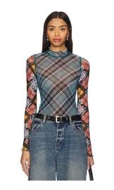 Free People X Revolve Chloe Printed Mesh Top In Multi Combo at Revolve
