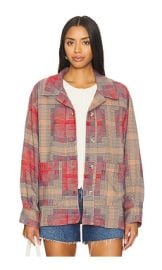 Free People X We The Free Keep It Cozy Shirt In Red Combo at Revolve