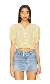 Free People X We The Free Little Cloud Shirt In Banana Cream at Revolve