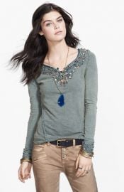 Free People and39Blue Lunaand39 Embroidered Cutout Top at Nordstrom