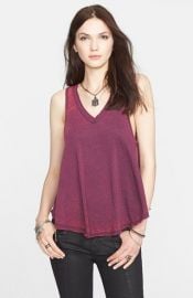 Free People and39Breezyand39 Seam Detail Slub Knit Tank in Purple at Nordstrom