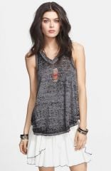 Free People and39Breezyand39 Seam Detail Slub Knit Tank in black at Nordstrom