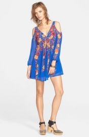 Free People and39Penny Loverand39 Chiffon Cold Shoulder Mini Dress at Nordstrom