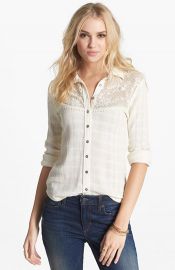 Free People and39Saddle Upand39 Lace Yoke Shirt at Nordstrom