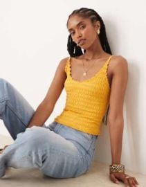 Free People pucker up seamless strappy top in citrus grove at ASOS
