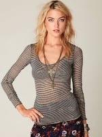 Free People stripe burnout top at Free People