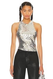 Free People x Intimately FP Disco Fever Cami In Silver Combo at Revolve