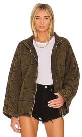 Free People x We The Free Dolman Quilted Jacket in Dusted Military at Revolve