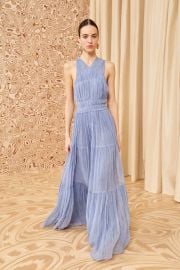 Freesia Gown - Slate Blue Sleeveless Silk Gown - at Ulla Johnson