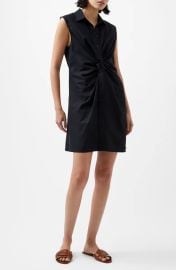 French Connection Aofie Sleeveless Center Twist Linen Blend Shirtdress at Nordstrom