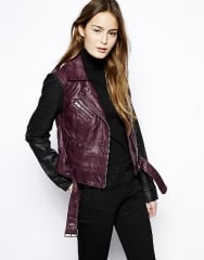 French Connection Athena Leather Jacket at Asos