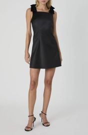 French Connection Carey Square Neck Shoulder Bow Mini Dress at Nordstrom