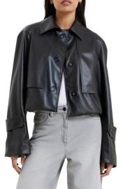 French Connection Crolenda Faux Leather Crop Jacket at Nordstrom