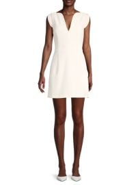 French Connection Lola V Neck Mini Dress in Summer White at Saks Off 5th