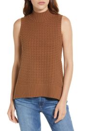 French Connection Mozart Popcorn Stitch Sleeveless Cotton Sweater at Nordstrom