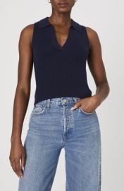 French Connection Mozza Sleeveless Johnny Collar Rib Sweater at Nordstrom