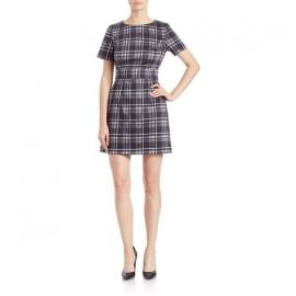 French Connection Plaid Sheath Dress in Black at Nordstrom