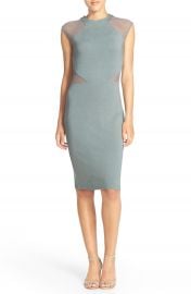 French Connection Viven Mesh Inset Body-Con Dress at Nordstrom