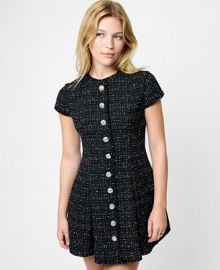 French Connection Women39s Speckled Tweed Pleated Mini Dress - Macy39s at Macys