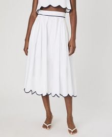French Connection Womens Alexis Cotton Scallop Midi Skirt - Macys at Macys
