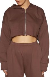 French Terry Crop Full Zip Hoodie at Nordstrom