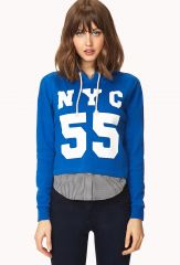 Fresh NYC Cropped Hoodie at Forever 21