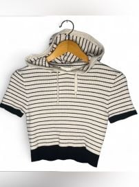 Freshman 1996 Tops Freshman 996 Striped Cropped Hoodie Tee Size M Poshmark at Poshmark