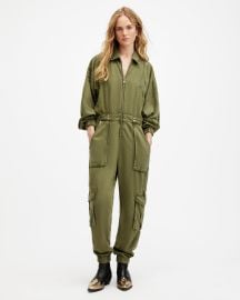 Frieda Relaxed Fit Denim Jumpsuit KHAKI GREEN ALLSAINTS US at All Saints