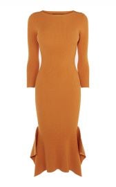 Frill Hem Knitted Midi Dress at Karen Millen