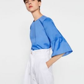 Frilled Sleeve Top at Zara