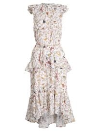 Frilled Tank Midi Dress Multi Garden Print Online  Zimmermann at Zimmermann