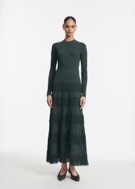 Fringe Detail Knit Piper Dress Lela Rose at Lela Rose