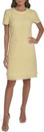 Fringe Detail Tweed A-Line Dress at Nordstrom